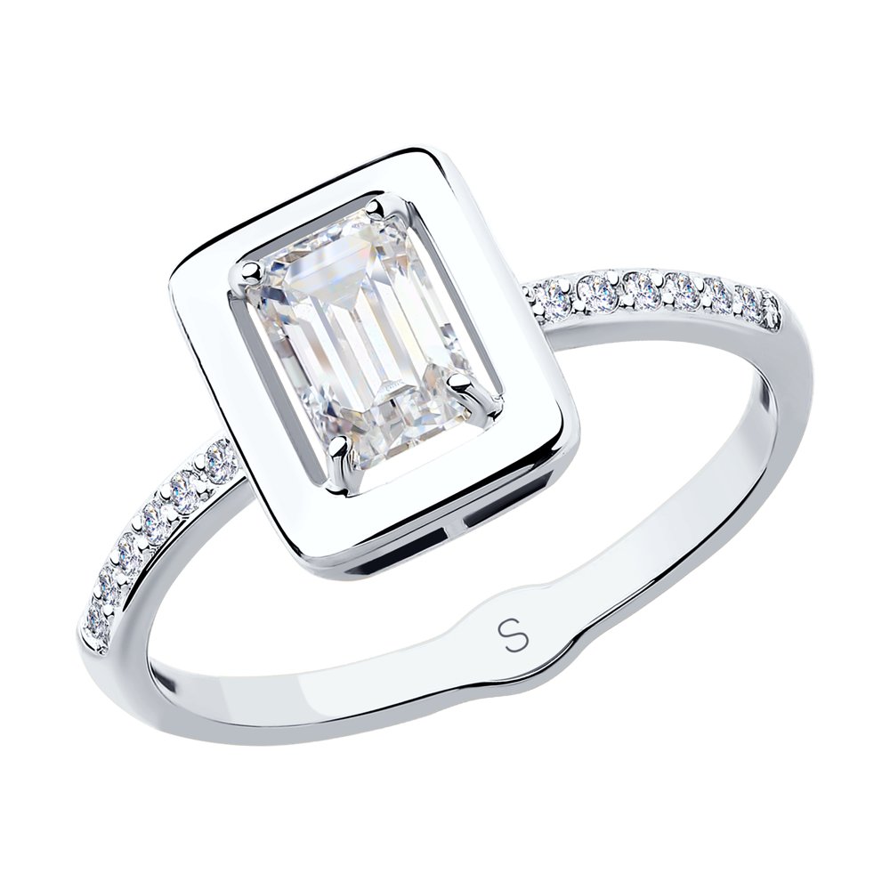 Кольцо из белого золота со Swarovski Zirconia